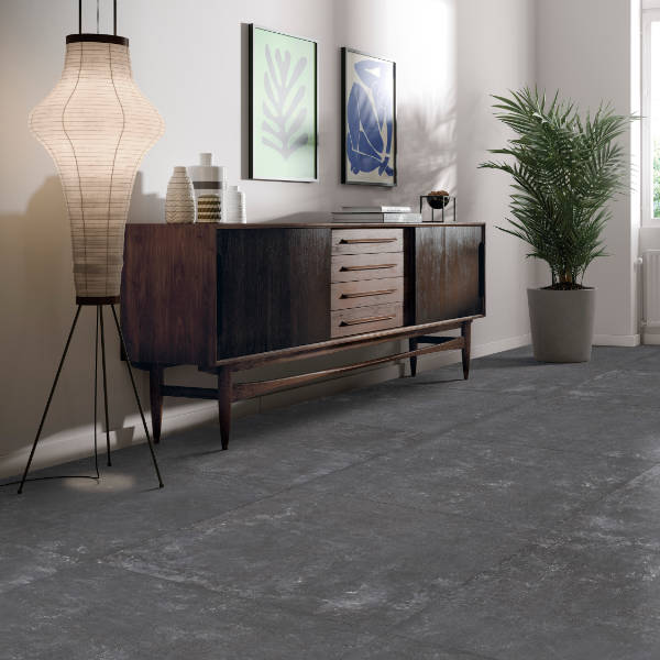 Anthracite Indoor/Outdoor Antislip Finish Porcelain Tile - Concrete