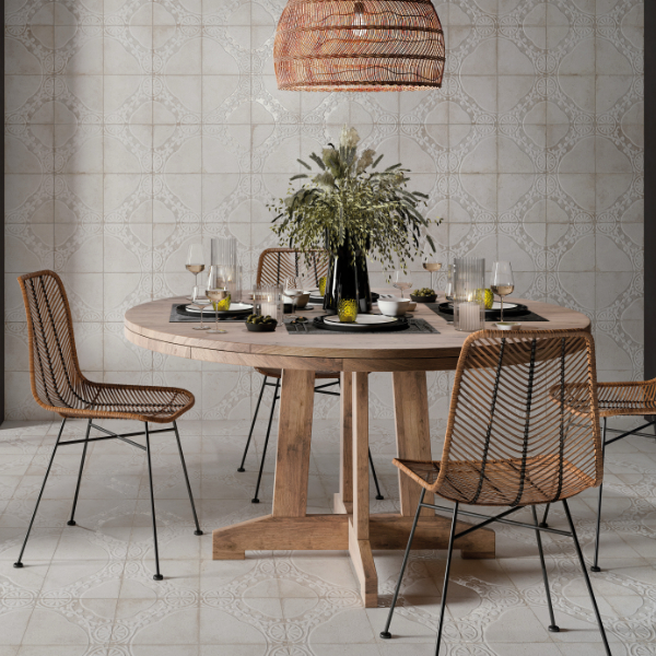 Ornella – White Vintage Ceramic Tile (Layer Tech)